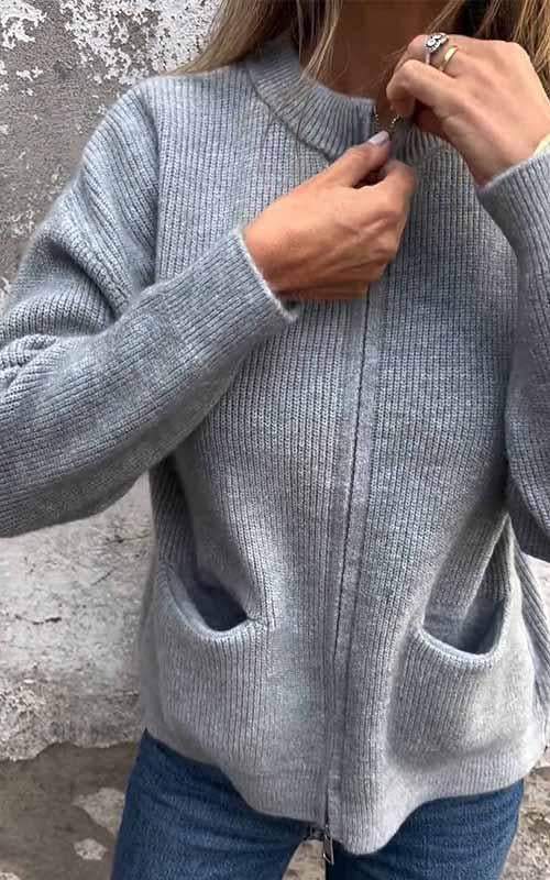 Lavinque Jacket Veste en Laine Zippée | Confort | Chic et Décontractée
