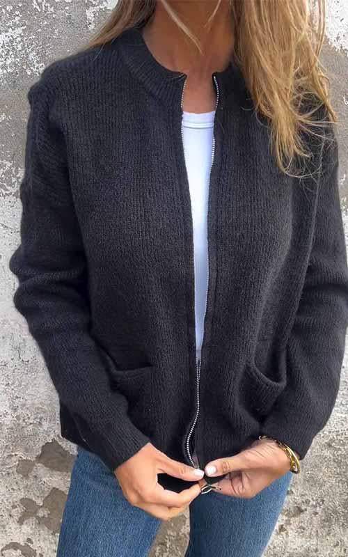 Lavinque Jacket Veste en Laine Zippée | Confort | Chic et Décontractée