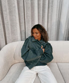 Lavinque Jacket Veste Oversize Femme | Effet Cuir & Style Urbain | Look Tendance