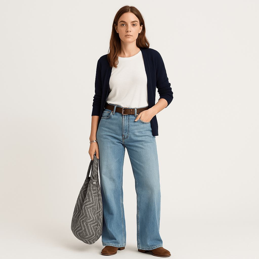 Lavinque Jeans Bleu clair / S Jean Large Taille Haute | Denim Bleu Clair | Confort & Style Rétro