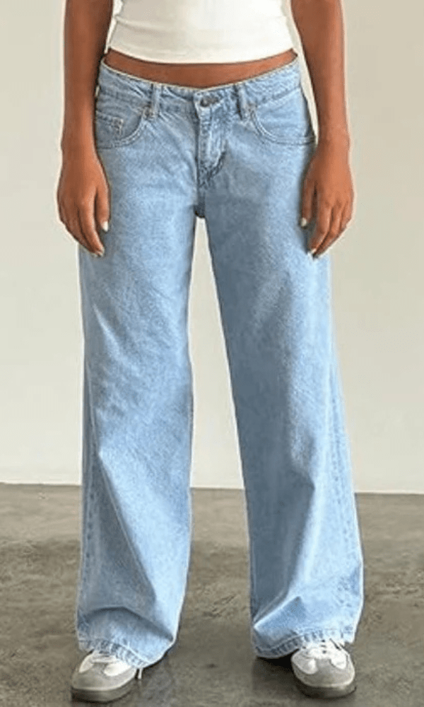 Lavinque Jeans Bleu denim / XS Jean Large Taille Haute | Confort | Style Rétro et Moderne
