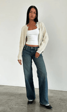 Lavinque Jeans Bleu foncé / XS Jean Large Taille Haute | Confort | Style Rétro et Moderne