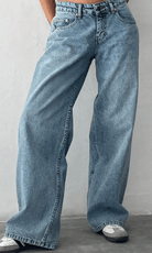 Lavinque Jeans Bleu indigo / XS Jean Large Taille Haute | Confort | Style Rétro et Moderne
