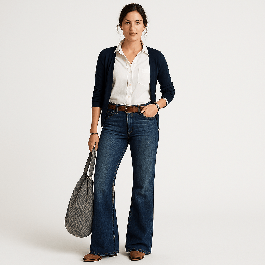 Lavinque Jeans Bleu / S Jean Large Taille Haute | Denim Bleu Clair | Confort & Style Rétro