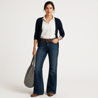 Lavinque Jeans Bleu / S Jean Large Taille Haute | Denim Bleu Clair | Confort & Style Rétro