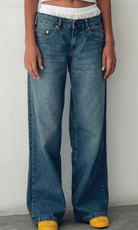 Lavinque Jeans Bleu vintage / XS Jean Large Taille Haute | Confort | Style Rétro et Moderne