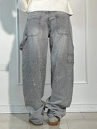 Lavinque Jeans Gris / S Jean Large Effet Pailleté | Tendance et Confort | Style Streetwear