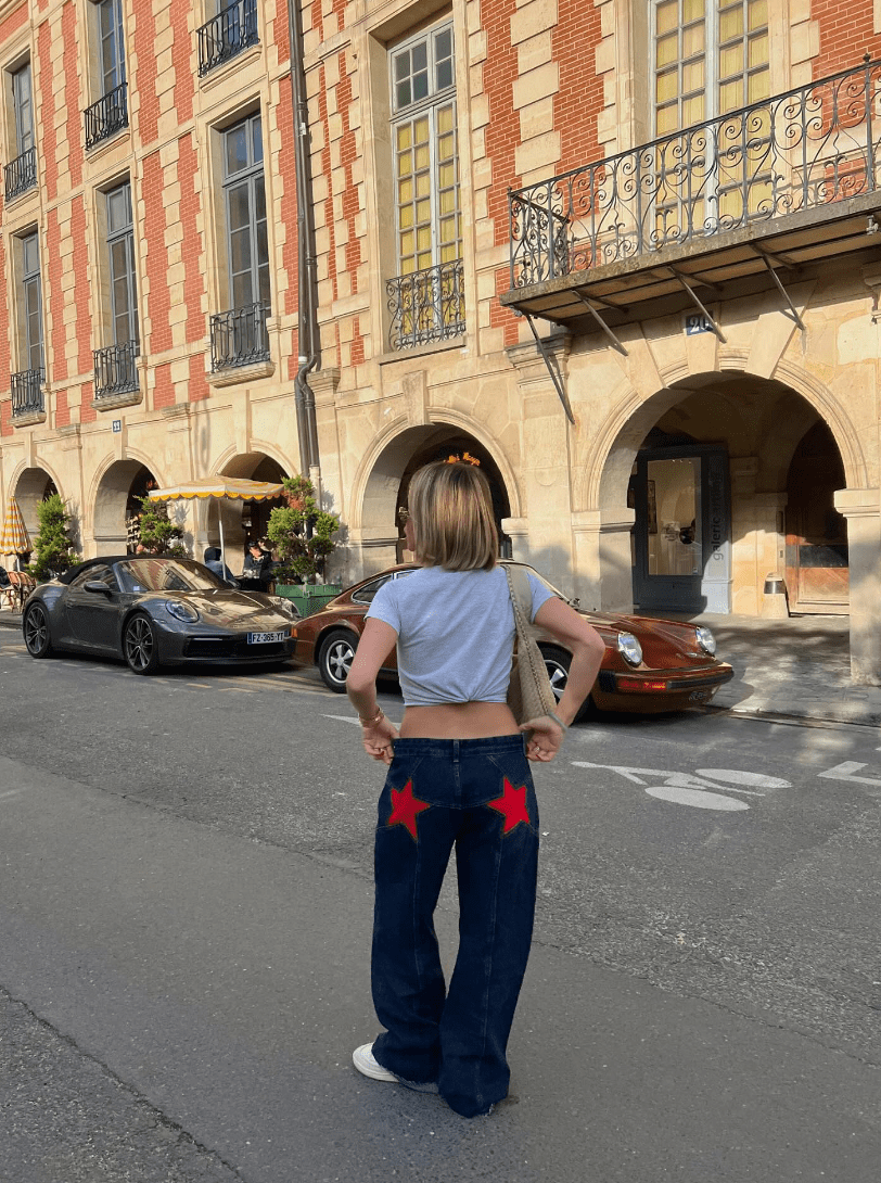 Lavinque jeans Jean Baggy Étoilé | Taille Haute | Streetwear et Original