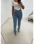 Lavinque Jeans Jean Droit Taille Haute | Coupe Classique | Intemporel et Polyvalent