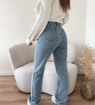 Lavinque jeans Jean Imprimé Monogramme | Taille Haute | Tendance et Moderne