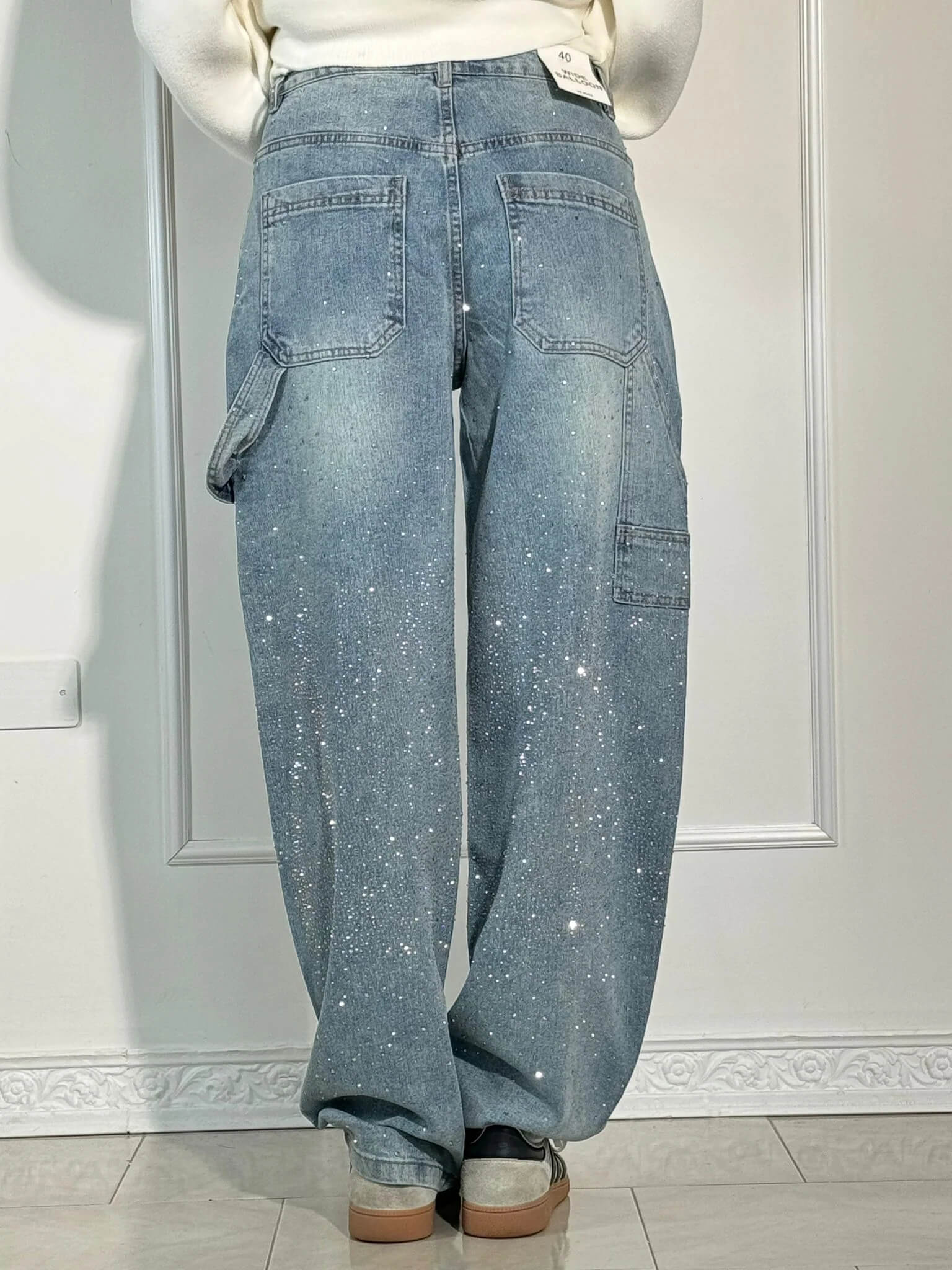 Lavinque Jeans Jean Large Effet Pailleté | Tendance et Confort | Style Streetwear