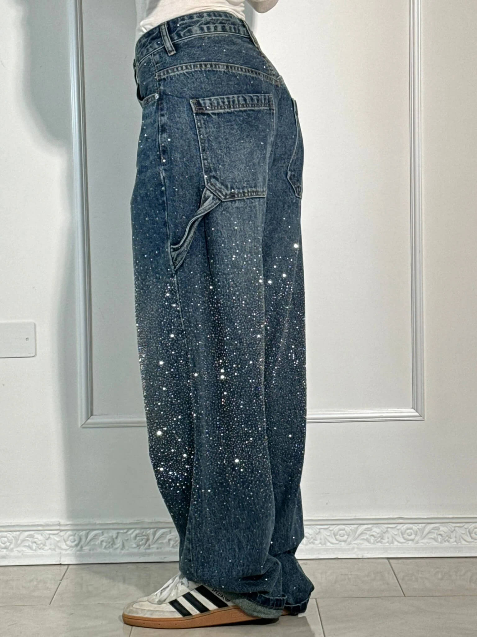 Lavinque Jeans Jean Large Effet Pailleté | Tendance et Confort | Style Streetwear
