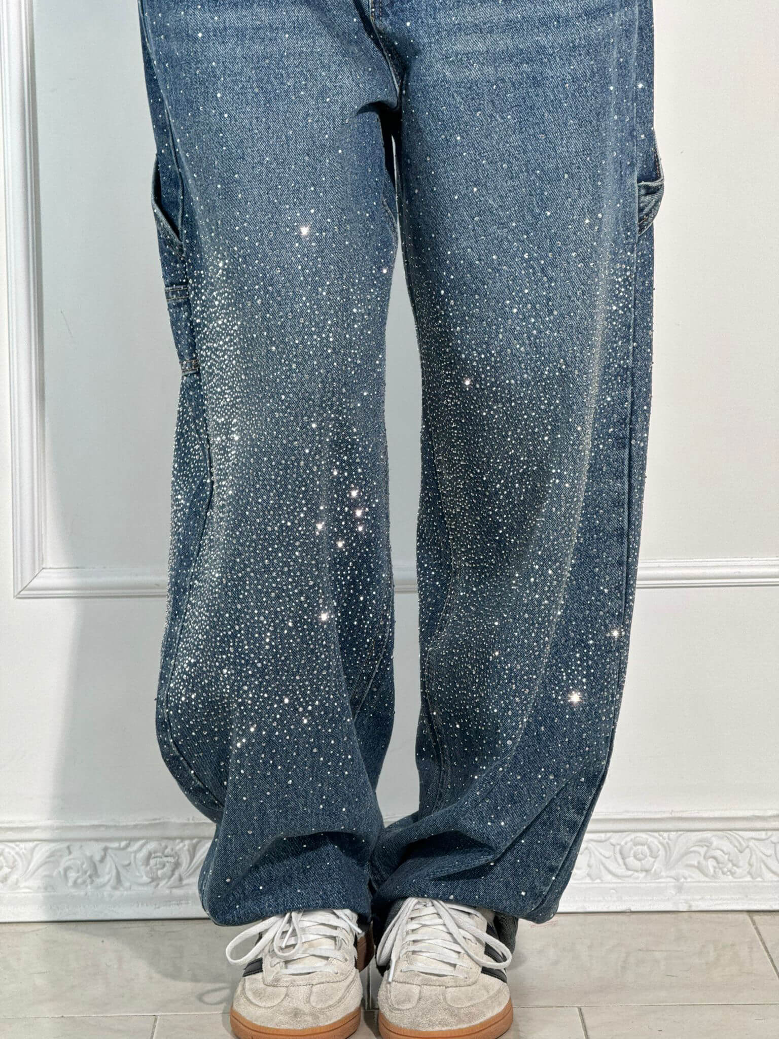Lavinque Jeans Jean Large Effet Pailleté | Tendance et Confort | Style Streetwear