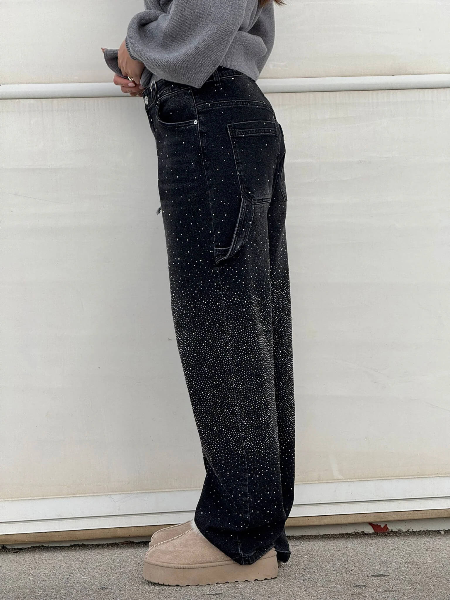Lavinque Jeans Jean Large Effet Pailleté | Tendance et Confort | Style Streetwear