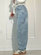 Lavinque Jeans Jean Large Effet Pailleté | Tendance et Confort | Style Streetwear