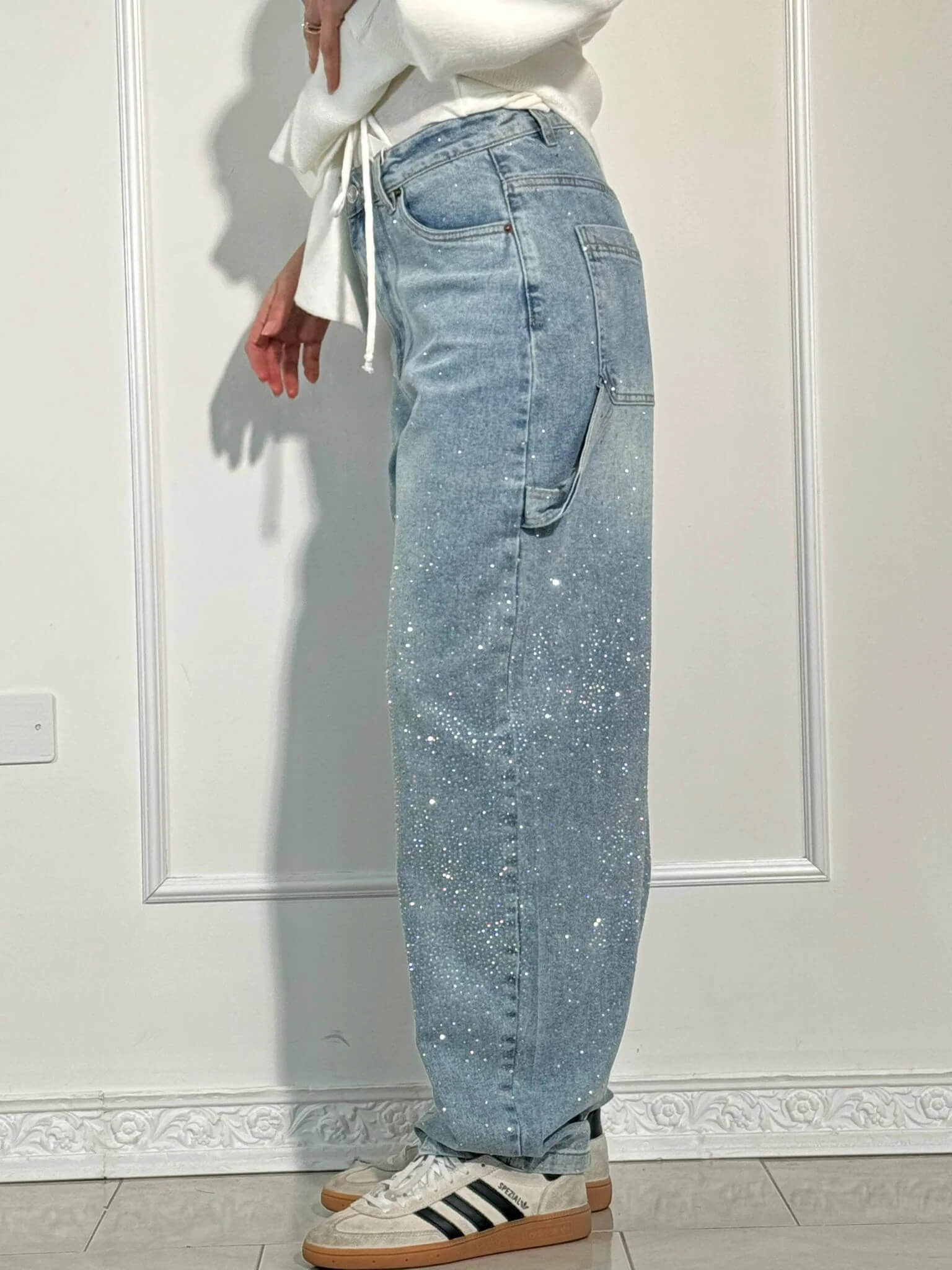 Lavinque Jeans Jean Large Effet Pailleté | Tendance et Confort | Style Streetwear