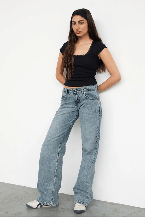 Lavinque Jeans Jean Large Taille Haute | Confort | Style Rétro et Moderne