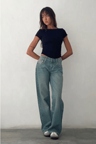 Lavinque Jeans Jean Large Taille Haute | Confort | Style Rétro et Moderne