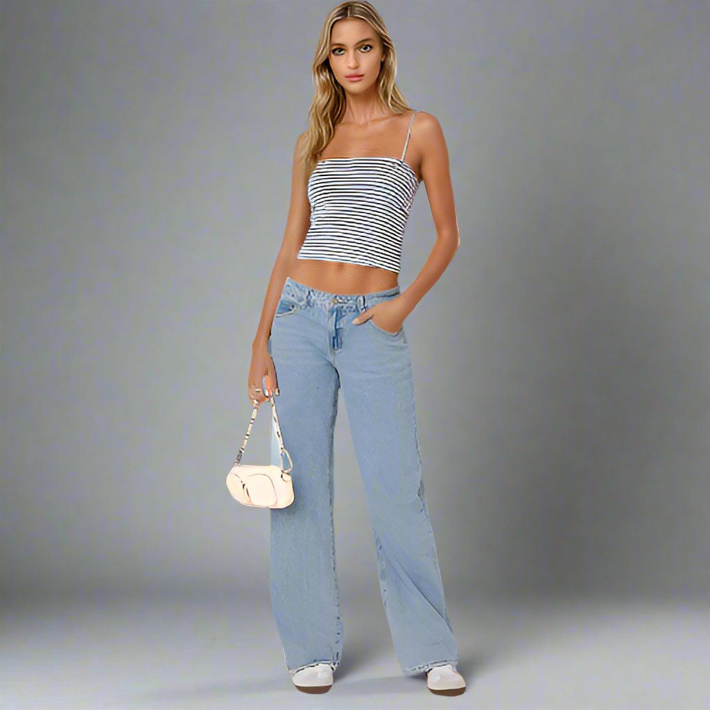 Lavinque Jeans Jean Large Taille Haute | Confort | Style Rétro et Moderne
