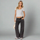 Lavinque Jeans Jean Large Taille Haute | Confort | Style Rétro et Moderne
