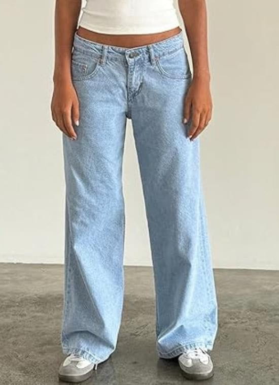 Lavinque Jeans Jean Large Taille Haute | Confort | Style Rétro et Moderne