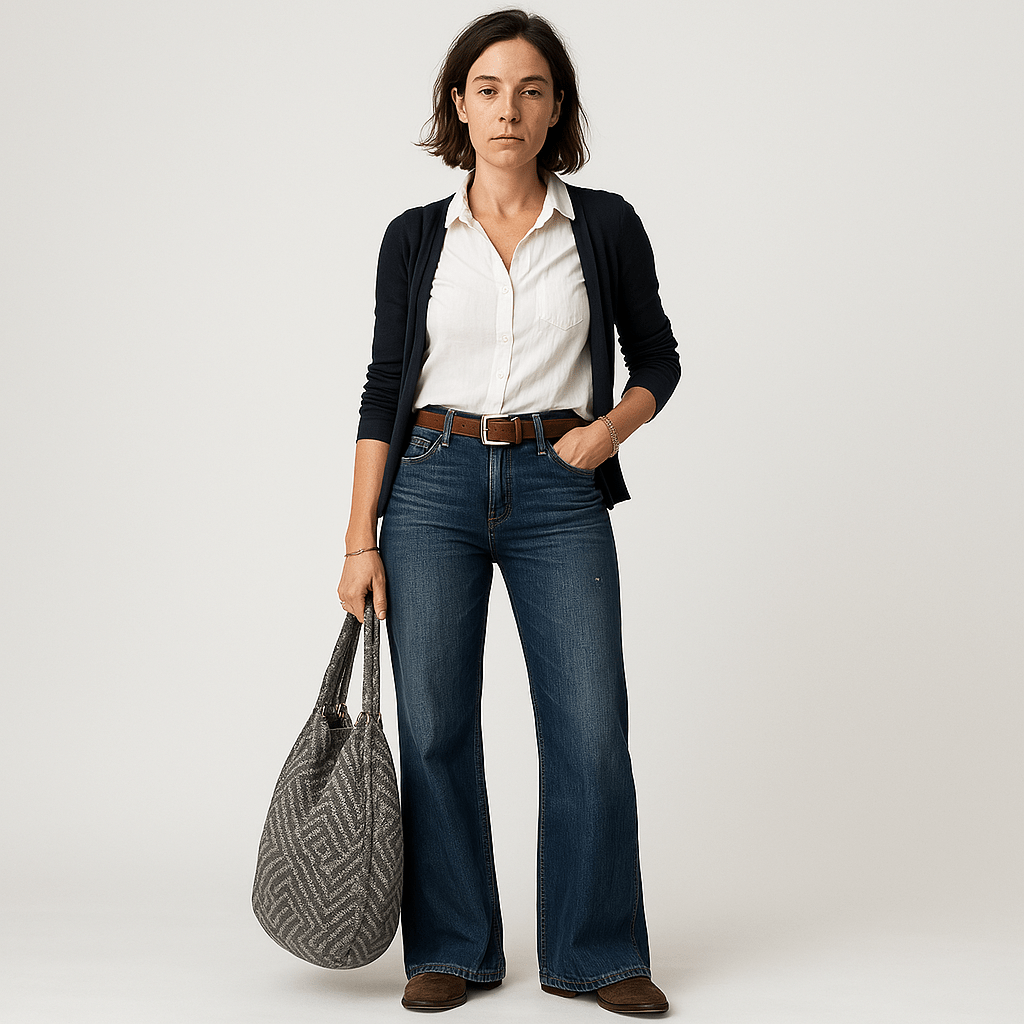 Lavinque Jeans Jean Large Taille Haute | Denim Bleu Clair | Confort & Style Rétro
