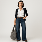Lavinque Jeans Jean Large Taille Haute | Denim Bleu Clair | Confort & Style Rétro