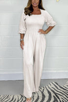 Lavinque Jumpsuit Blanc / S Combinaison Élégante | Manches Longues | Confort et Style