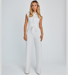 Lavinque Jumpsuit Blanc / S Combinaison Tailleur Ceinturée | Élégante | Sophistiquée et Intemporelle