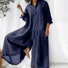 Lavinque Jumpsuit Bleu foncé / S Robe Longue Femme | Lin | Élégante et Confortable