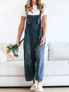 Lavinque Jumpsuit Bleu foncé / S Salopette Large en Jean | Effet Usé | Style Décontracté et Vintage