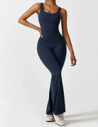Lavinque Jumpsuit Bleu / S Combinaison Évasée Dos Nu | Gainante | Sportive et Élégante