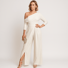 Lavinque Jumpsuit Combinaison Asymétrique Blanche | Fente Élégante | Moderne & Féminine