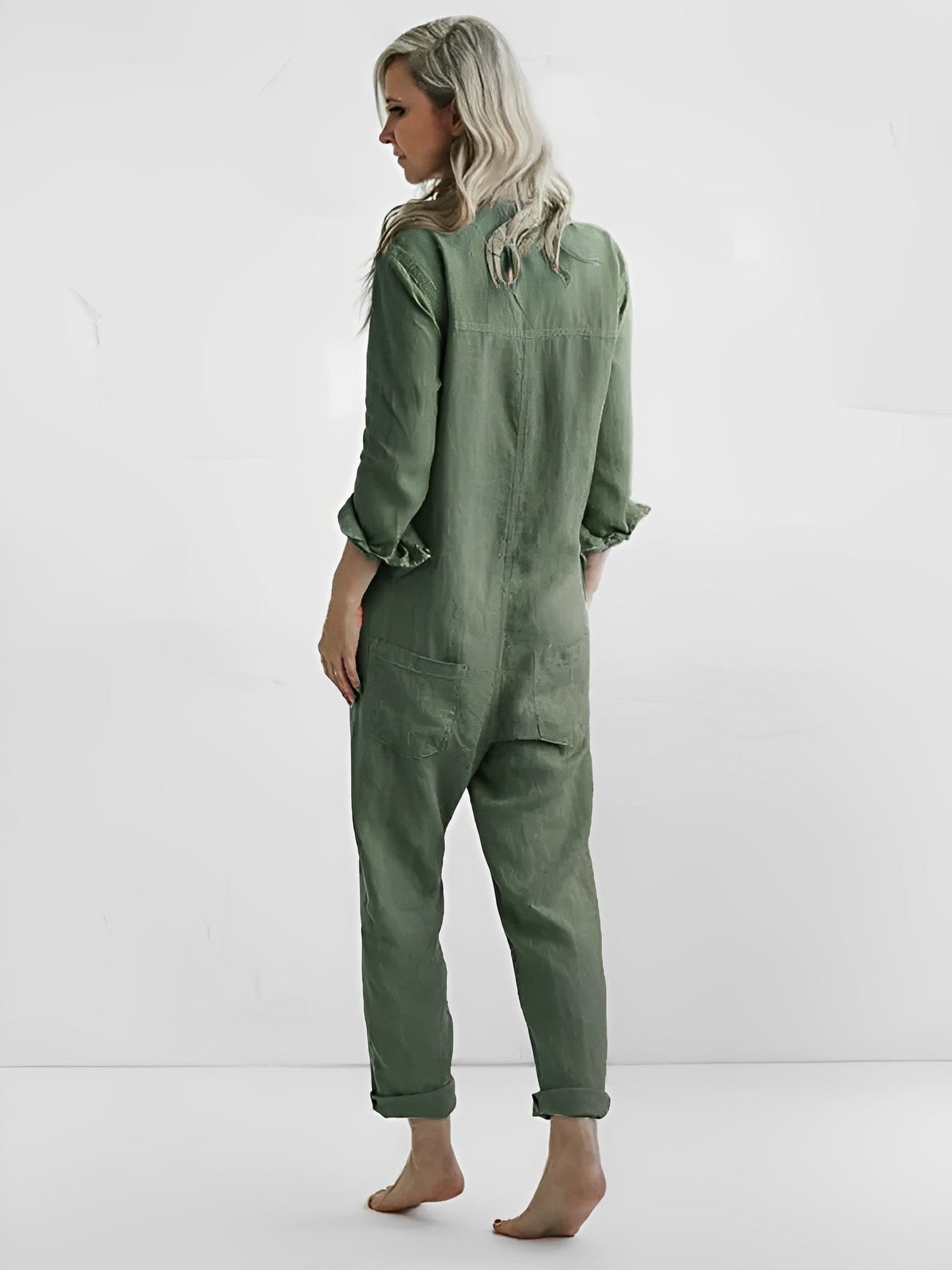 Lavinque Jumpsuit Combinaison Longue en Lin | Décontractée | Légère et Confortable