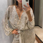 Lavinque Jumpsuit Combinaison Pailletée | Élégance & Strass | Look de Soirée