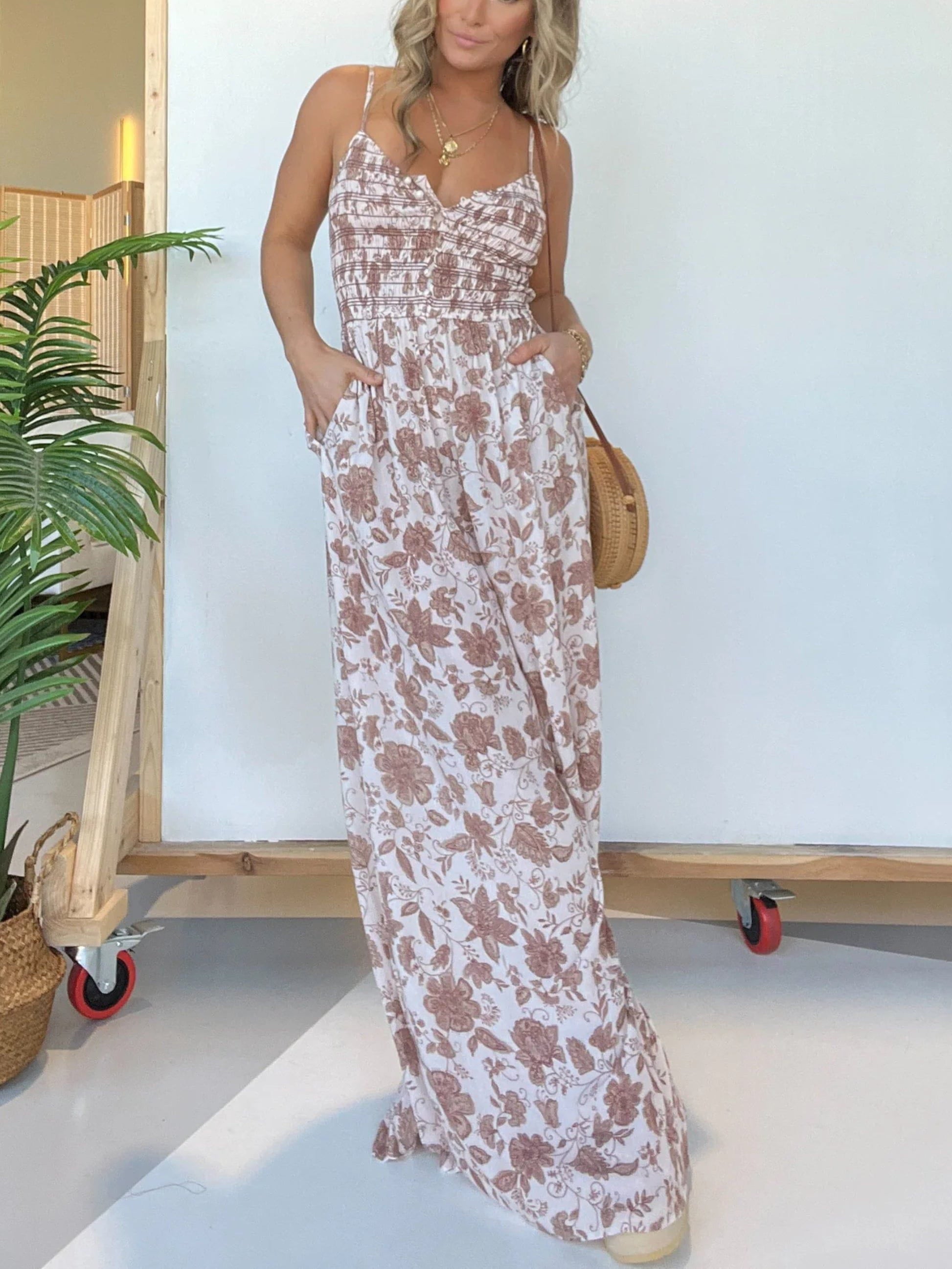 Lavinque Jumpsuit Combinaison Pantalon Femme | Élégante & Fluide | Imprimé Bohème Chic