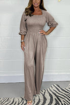 Lavinque Jumpsuit Gris / S Combinaison Élégante | Manches Longues | Confort et Style