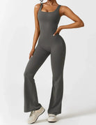 Lavinque Jumpsuit Gris / S Combinaison Évasée Dos Nu | Gainante | Sportive et Élégante