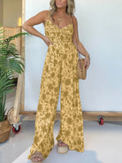 Lavinque Jumpsuit Jaune / S Combinaison Pantalon Femme | Élégante & Fluide | Imprimé Bohème Chic