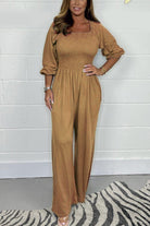 Lavinque Jumpsuit Kaki / S Combinaison Élégante | Manches Longues | Confort et Style