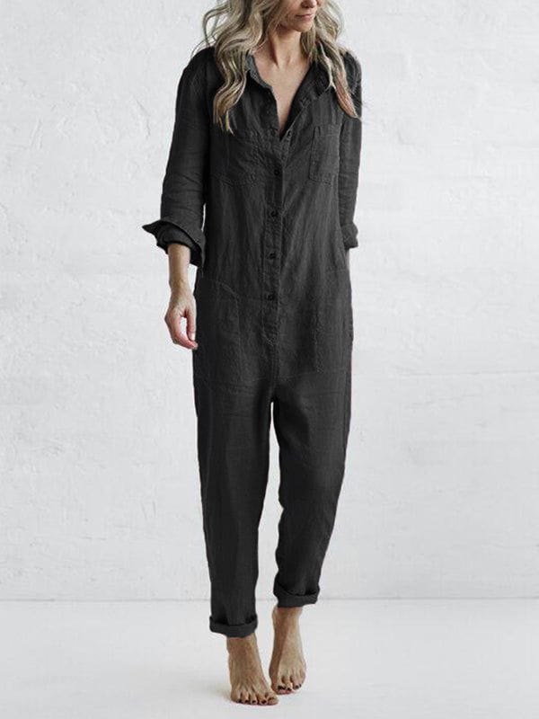Lavinque Jumpsuit Noir / S Combinaison Ample Femme | Casual et Confortable | Look Décontracté
