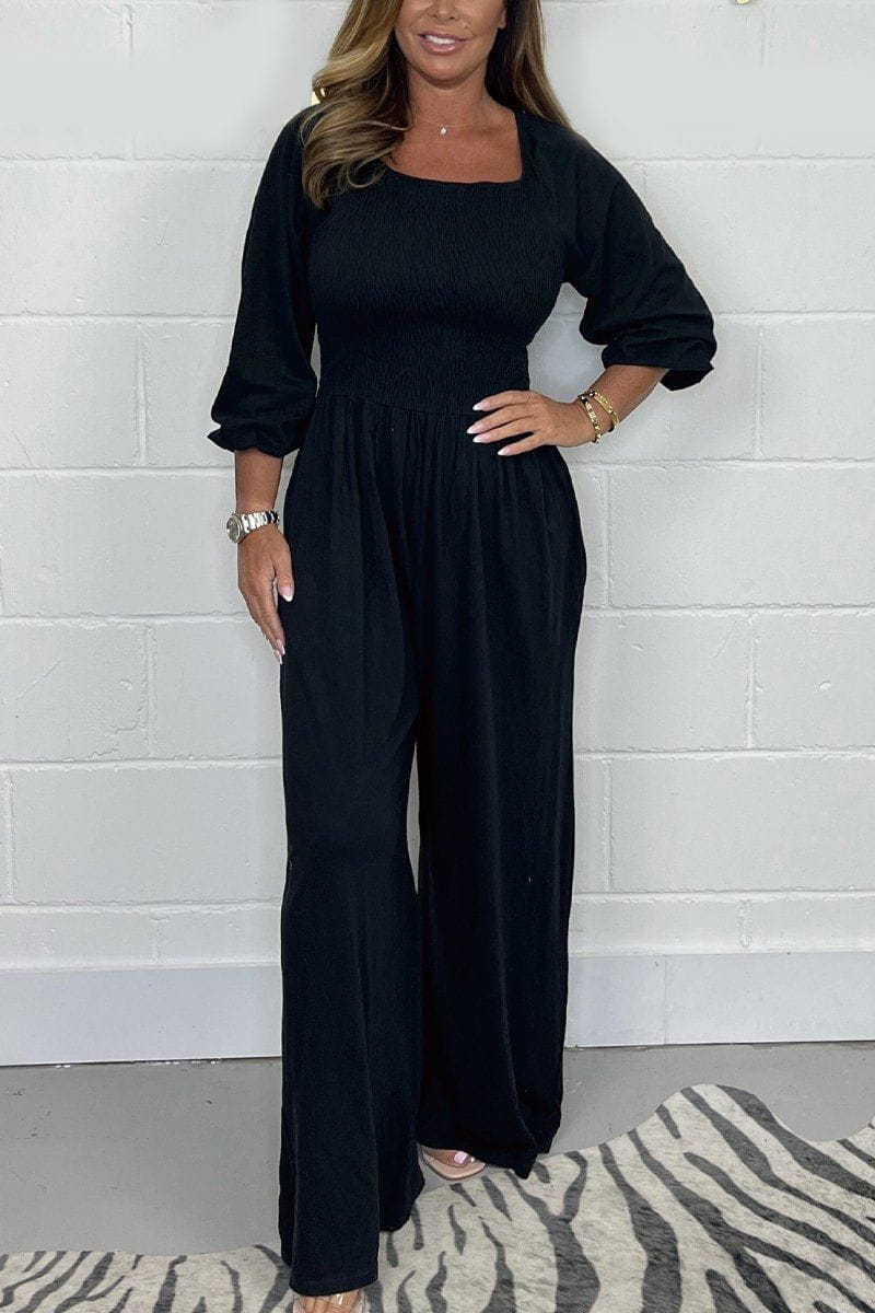 Lavinque Jumpsuit Noir / S Combinaison Élégante | Manches Longues | Confort et Style