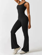 Lavinque Jumpsuit Noir / S Combinaison Évasée Dos Nu | Gainante | Sportive et Élégante