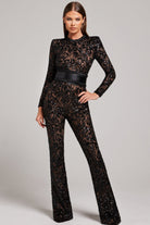 Lavinque Jumpsuit Noir / S Combinaison Pailletée Transparente | Évasée | Élégante et Glamour