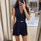 Lavinque Jumpsuit Noir / S Combishort Blazer Sans Manches | Élégance Modernité | Coupe Structurée