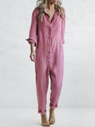 Lavinque Jumpsuit Rose / S Combinaison Ample Femme | Casual et Confortable | Look Décontracté