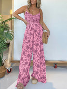 Lavinque Jumpsuit Rose / S Combinaison Pantalon Femme | Élégante & Fluide | Imprimé Bohème Chic