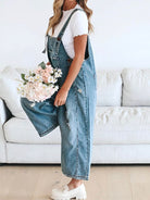 Lavinque Jumpsuit Salopette Large en Jean | Effet Usé | Style Décontracté et Vintage