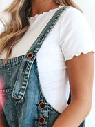 Lavinque Jumpsuit Salopette Large en Jean | Effet Usé | Style Décontracté et Vintage