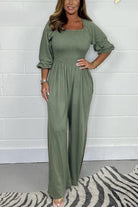 Lavinque Jumpsuit Vert / S Combinaison Élégante | Manches Longues | Confort et Style